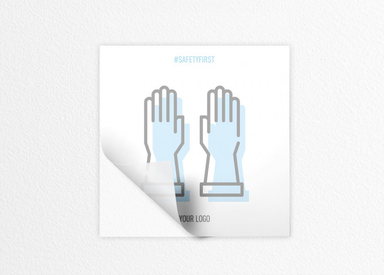 Aufkleber 15 x 15 cm | Icon - Handschuhe