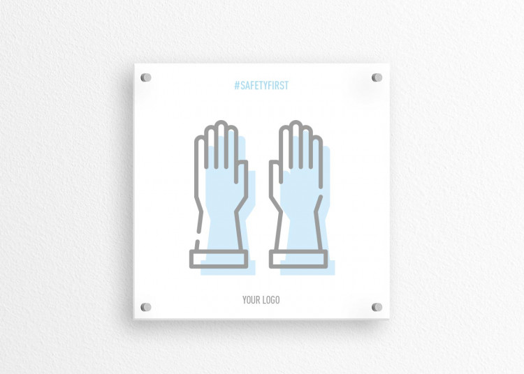 Schild 15 x 15 cm | Icon - Handschuhe