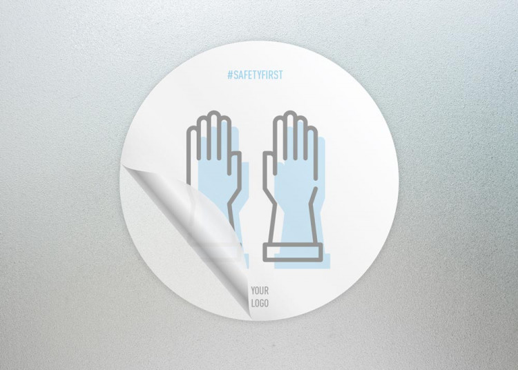 Aufkleber Ø 15 cm | Icon - Handschuhe