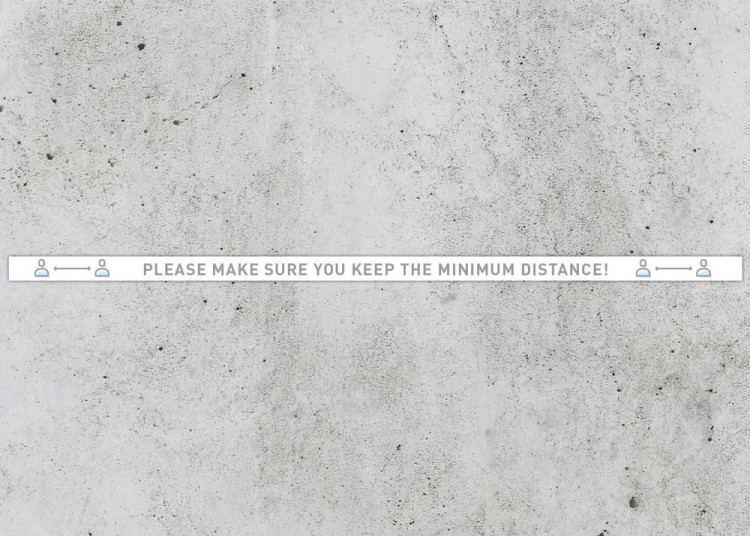 Bodenaufkleber 150 x 5 cm | Icon »Please make sure you keep the minimum distance«