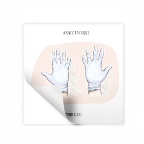 Aufkleber 15 x 15 cm | Handzeichnung - Handschuhe