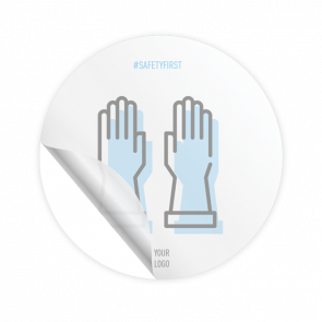 Aufkleber Ø 15 cm | Icon - Handschuhe