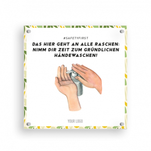 Schild 15 x 15 cm | jungle - Hände waschen (de)