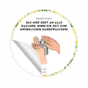 Aufkleber Ø 15 cm | jungle - Hände waschen (de)